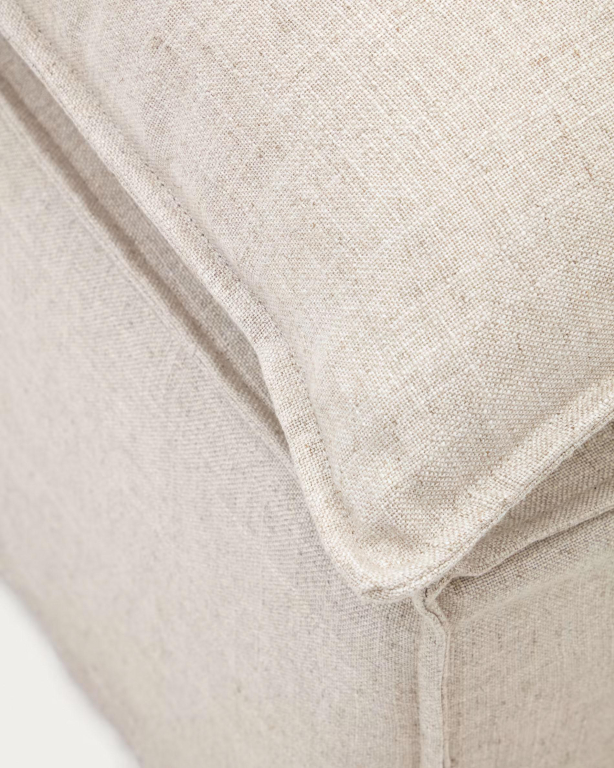 Kave Home Anarela poef 80x80 beige linnen