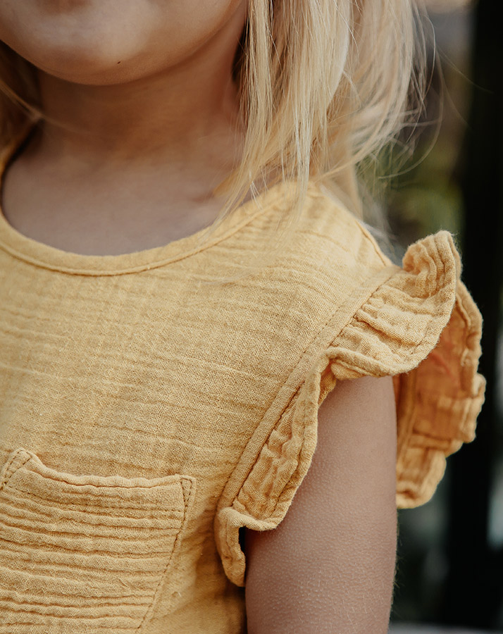 Kleid MICA mit Spitze in gelb