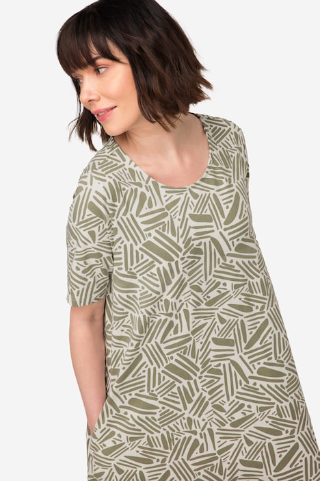 Jerseykleid, Rundhals, Halbarm