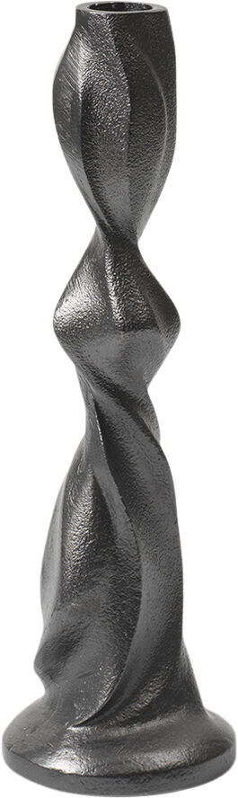 ferm LIVING Gale Candle Holder - H25 - Blackene Blackened aluminium