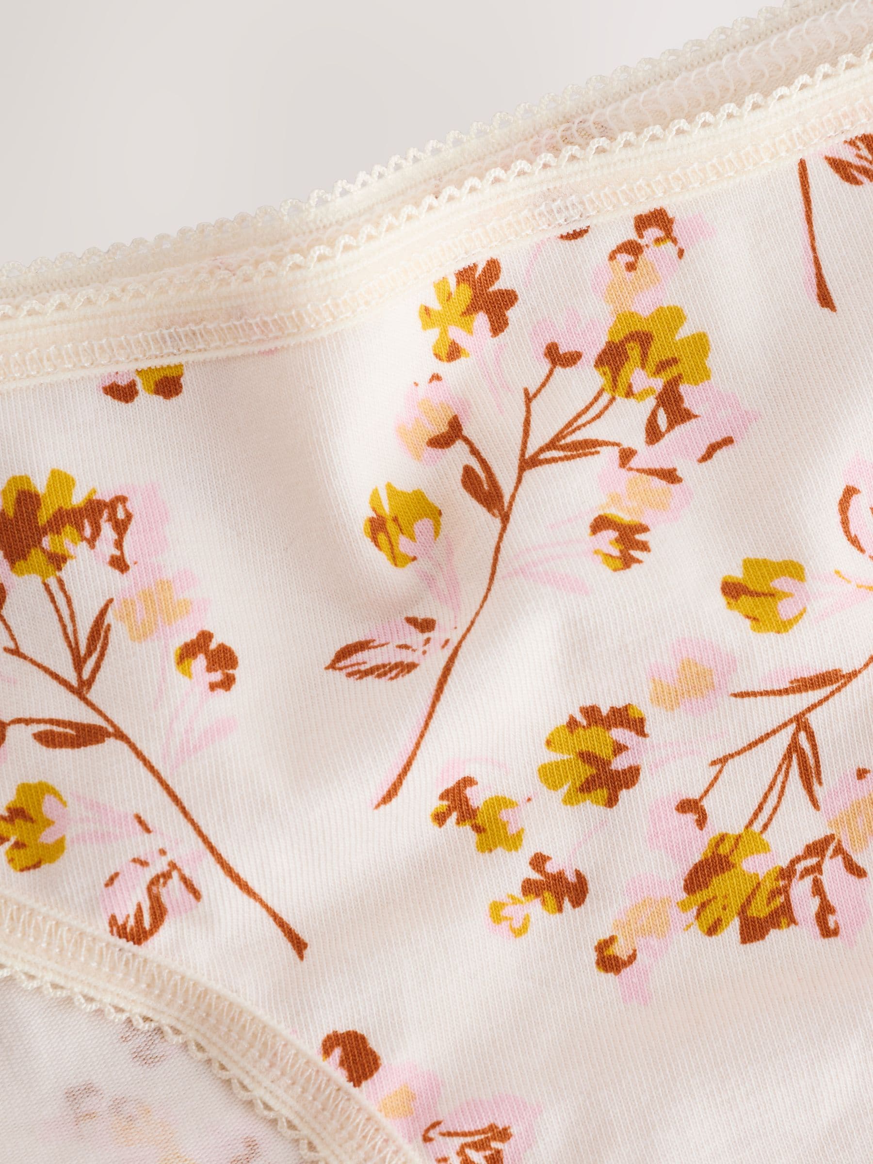 Bloemenprint - Set van 5 slips met hoog katoengehalte
