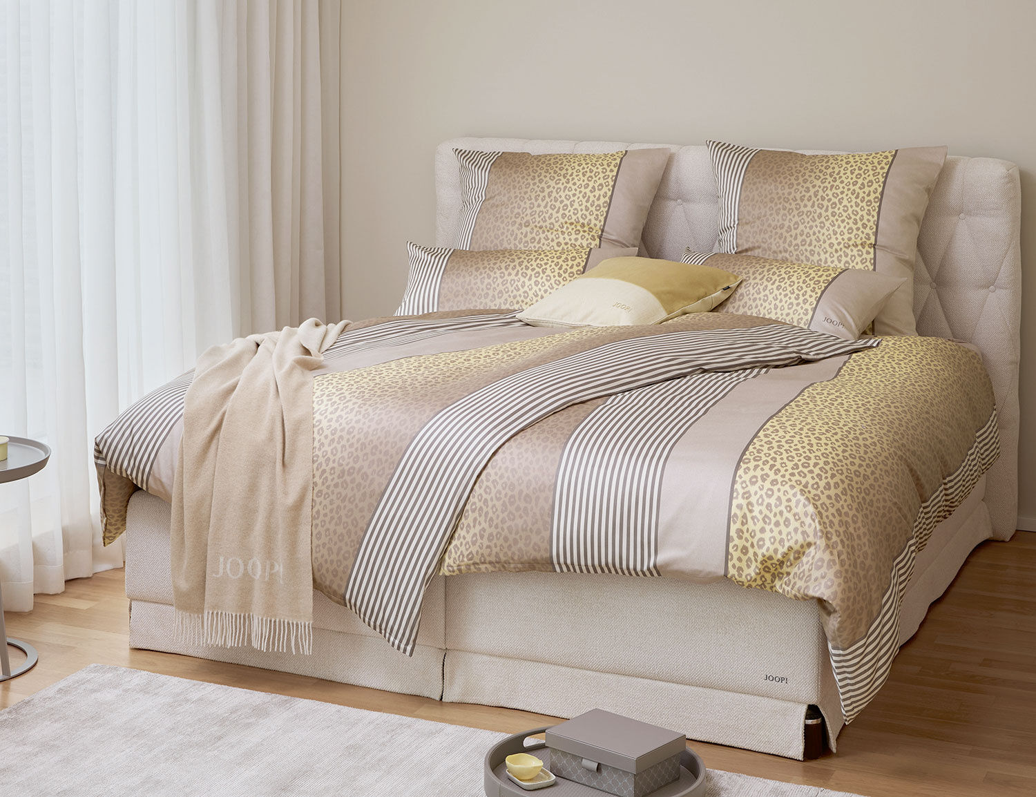 JOOP! Satin Bettwäsche Leo mit Leopardenmuster