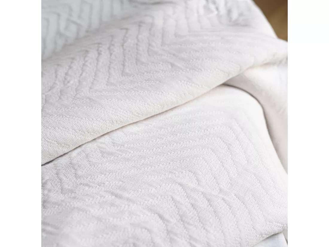 Couvre-lit Compas - 260x260cm - Blanc - Coton - Morphea