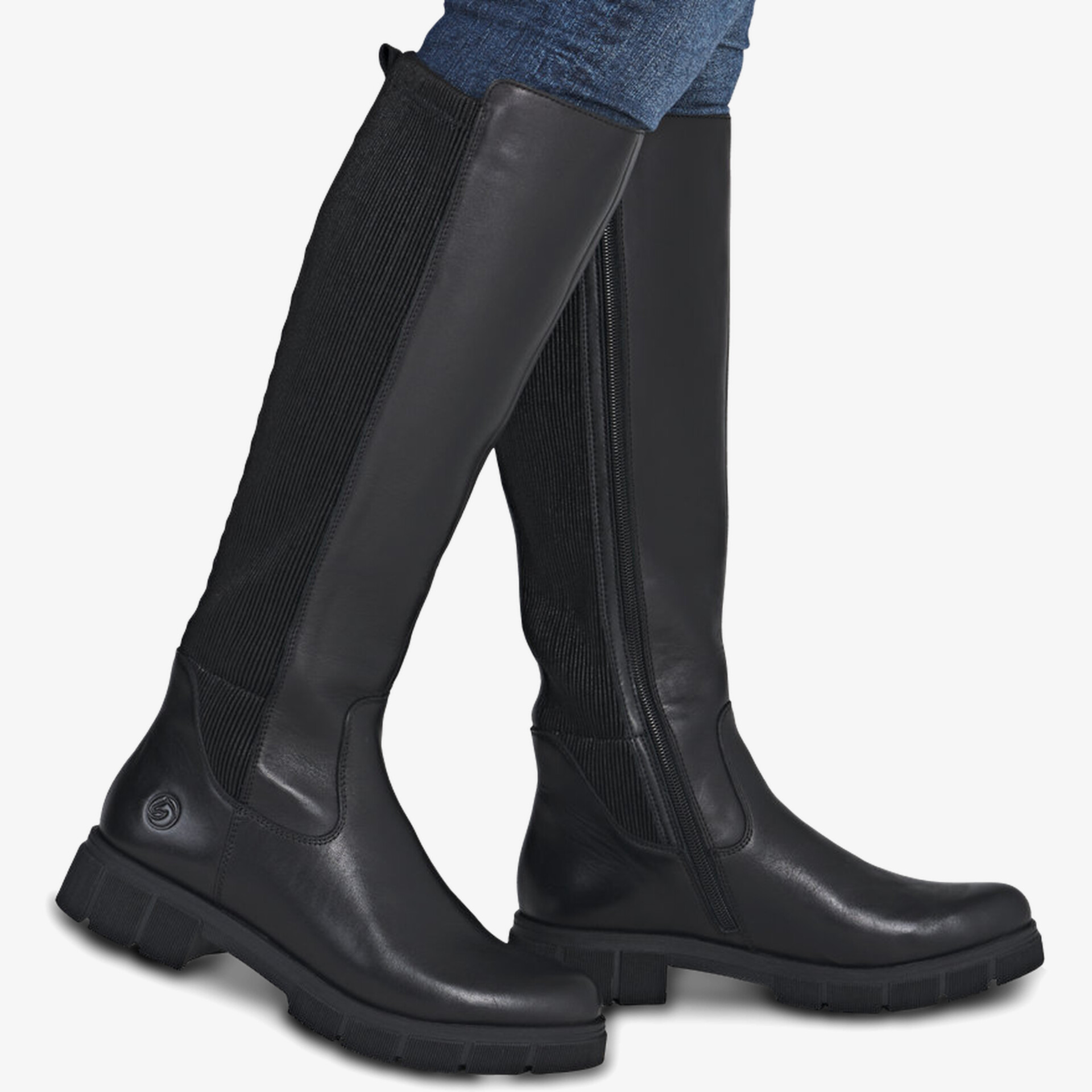 remonte Damen klassische Stiefel schwarz