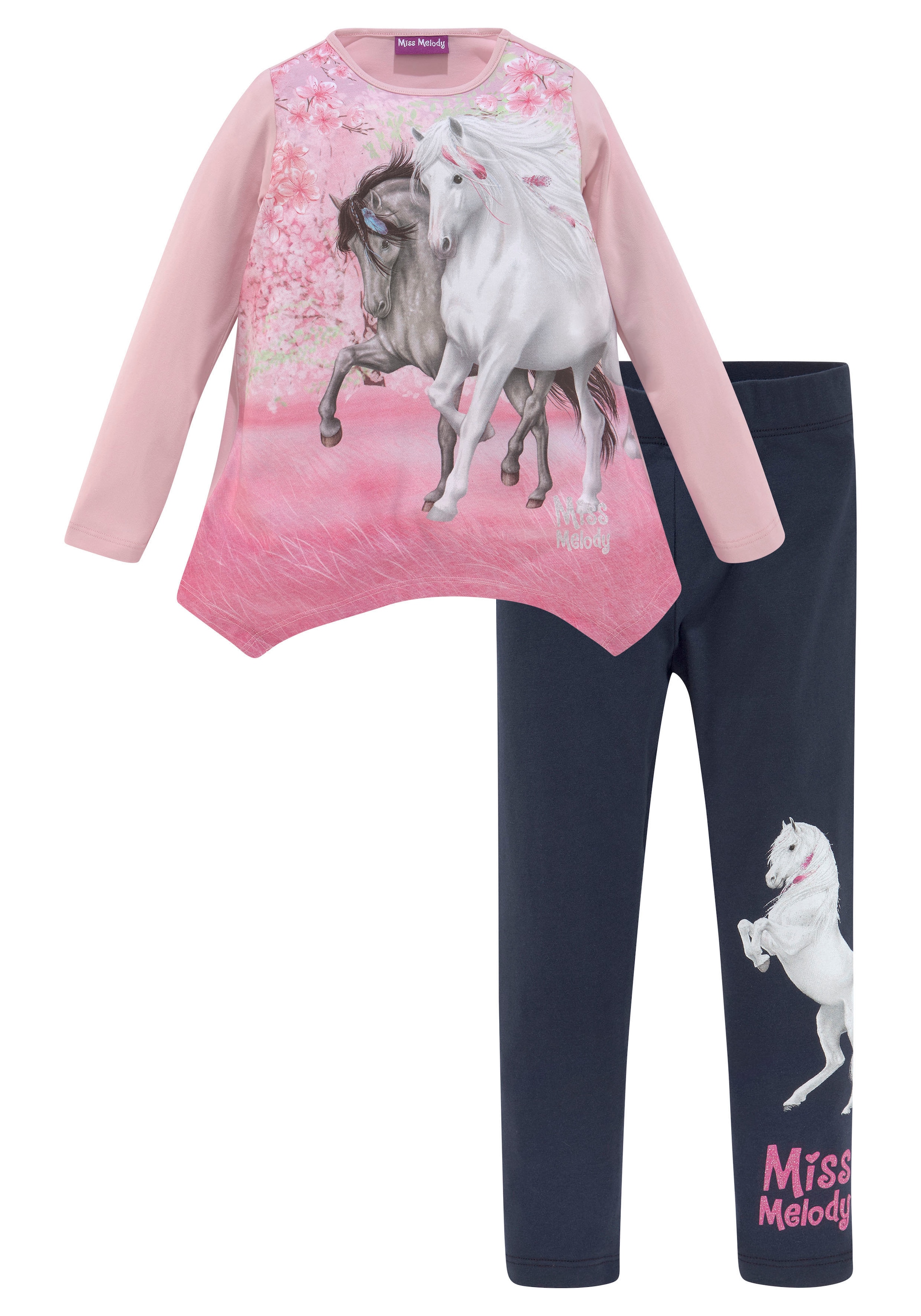 Miss Melody Shirt & Leggings, 2 Stk. mit schönem Pferdemotiv