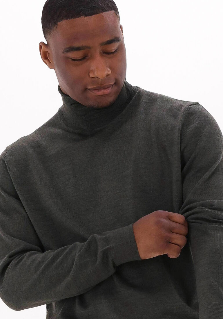 SELECTED HOMME groene selected homme coltrui town merino coolmax knit roll b
