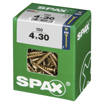 Spax schroef pozi yellox 4x30 mm 150 stuks