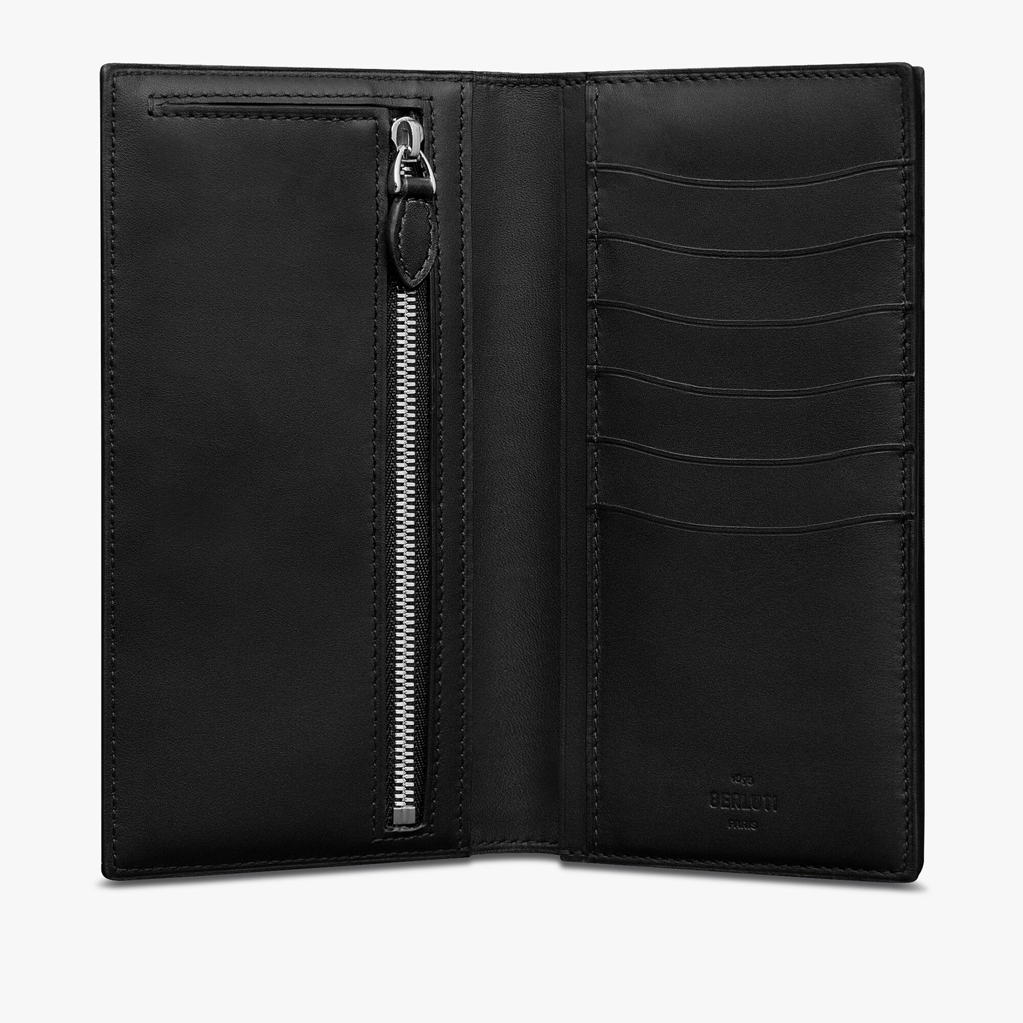 Portefeuille Long Zippe Santal En Cuir Scritto