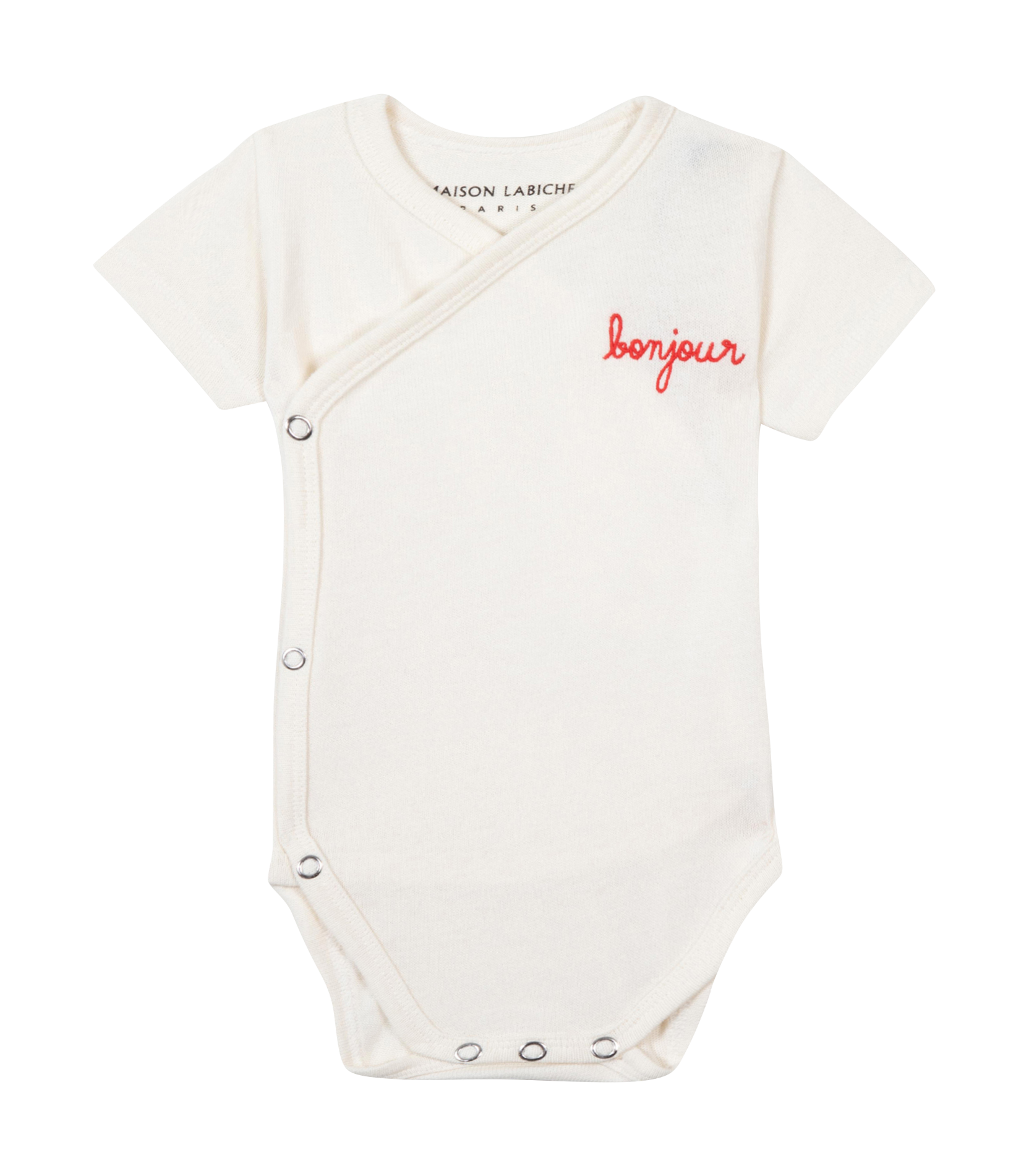 CAIN BONJOUR - Body brodé bonjour en coton bio| Blanc