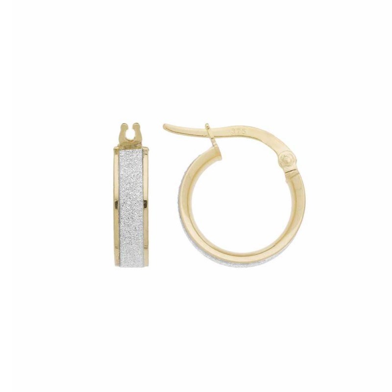 Boucles d'Oreilles Créoles Or  Jaune - Pailletées