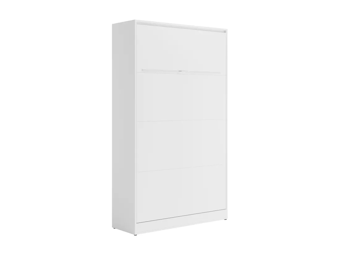 Lit escamotable 120 x 200 cm - Ouverture verticale manuelle - Avec LEDs - Blanc - RAPILI