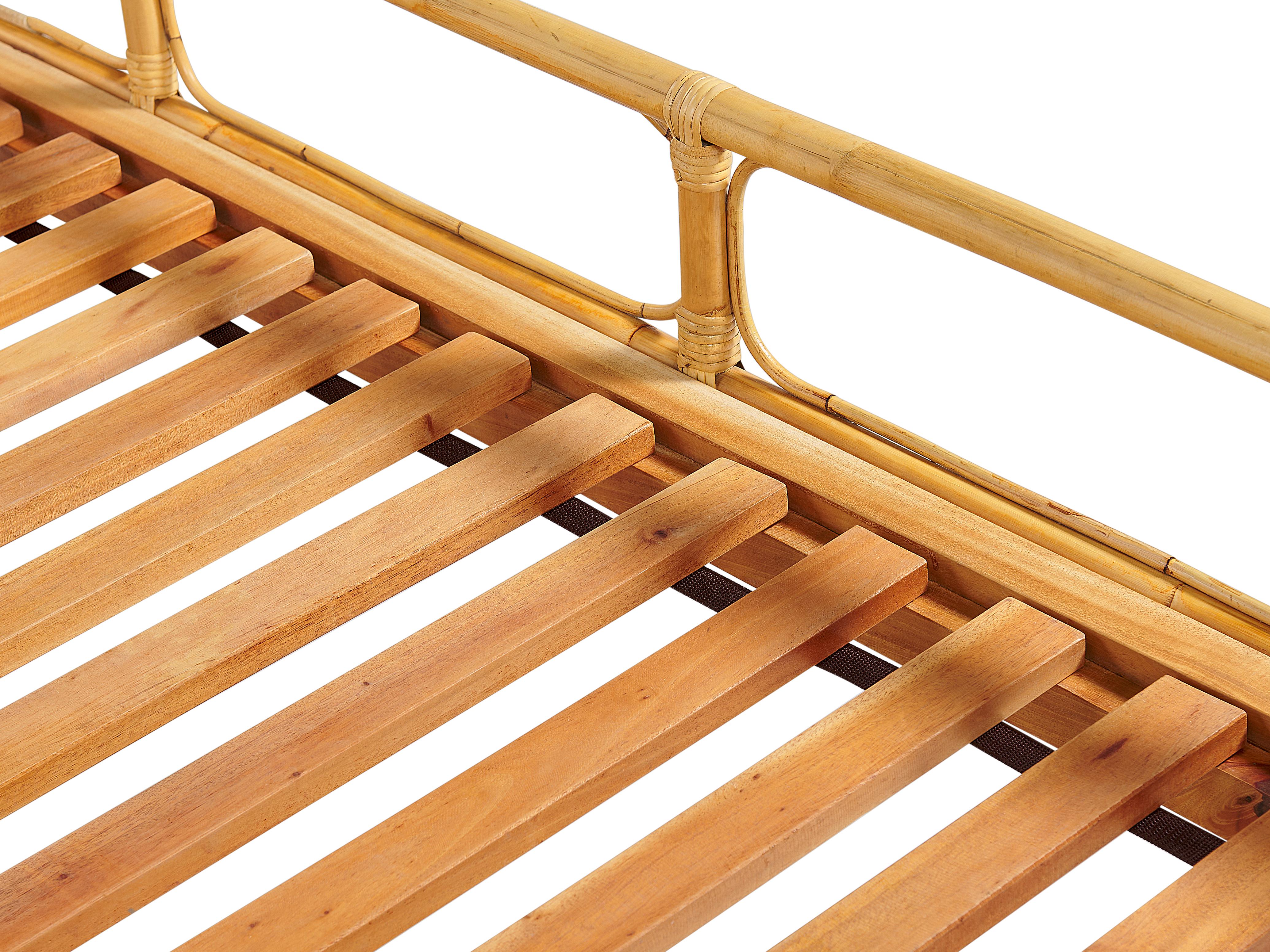 Bed Rotan FLORENTINE 180 x 200 cm Lichtbruin