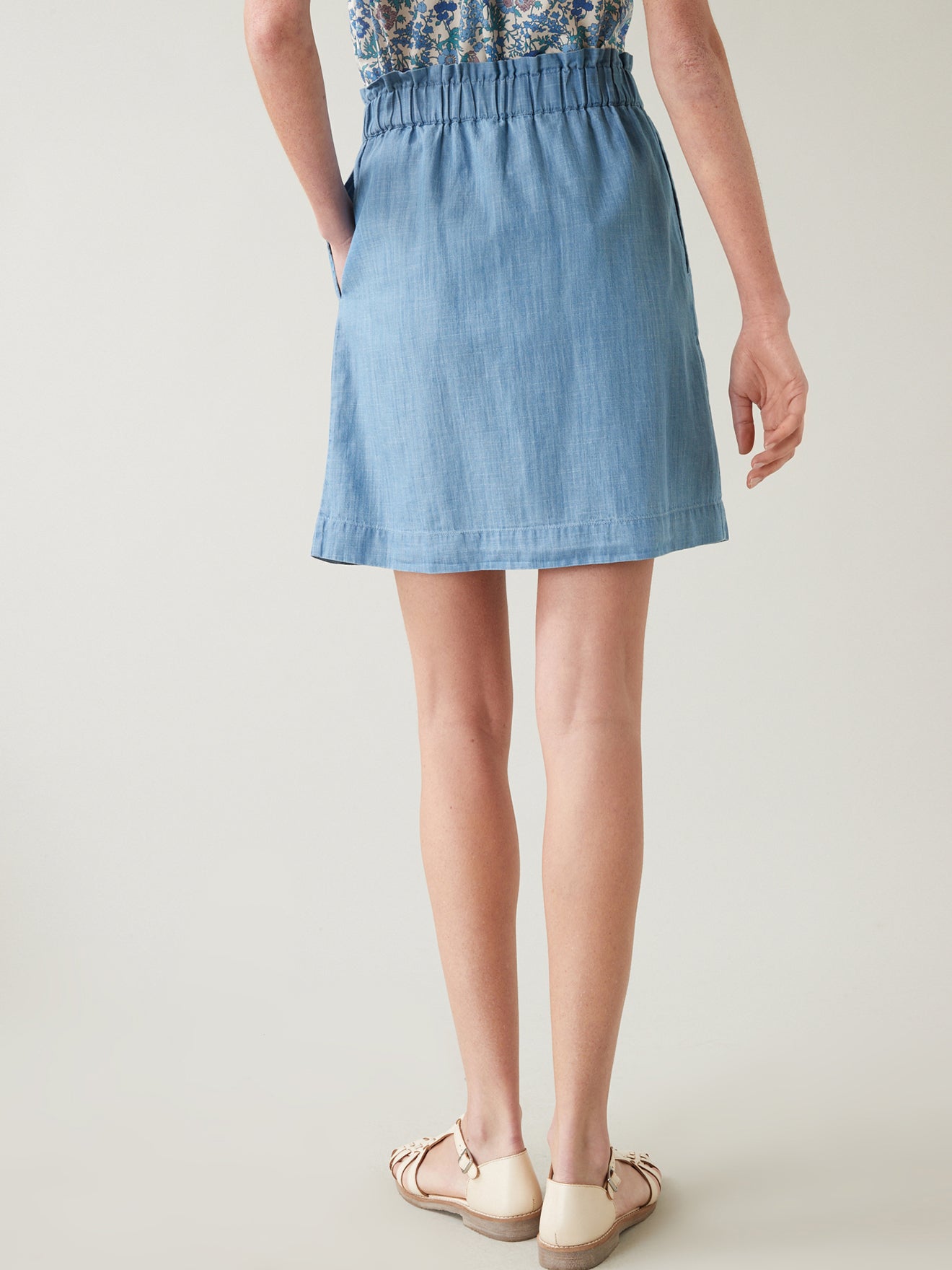 Jupe courte denim light femme