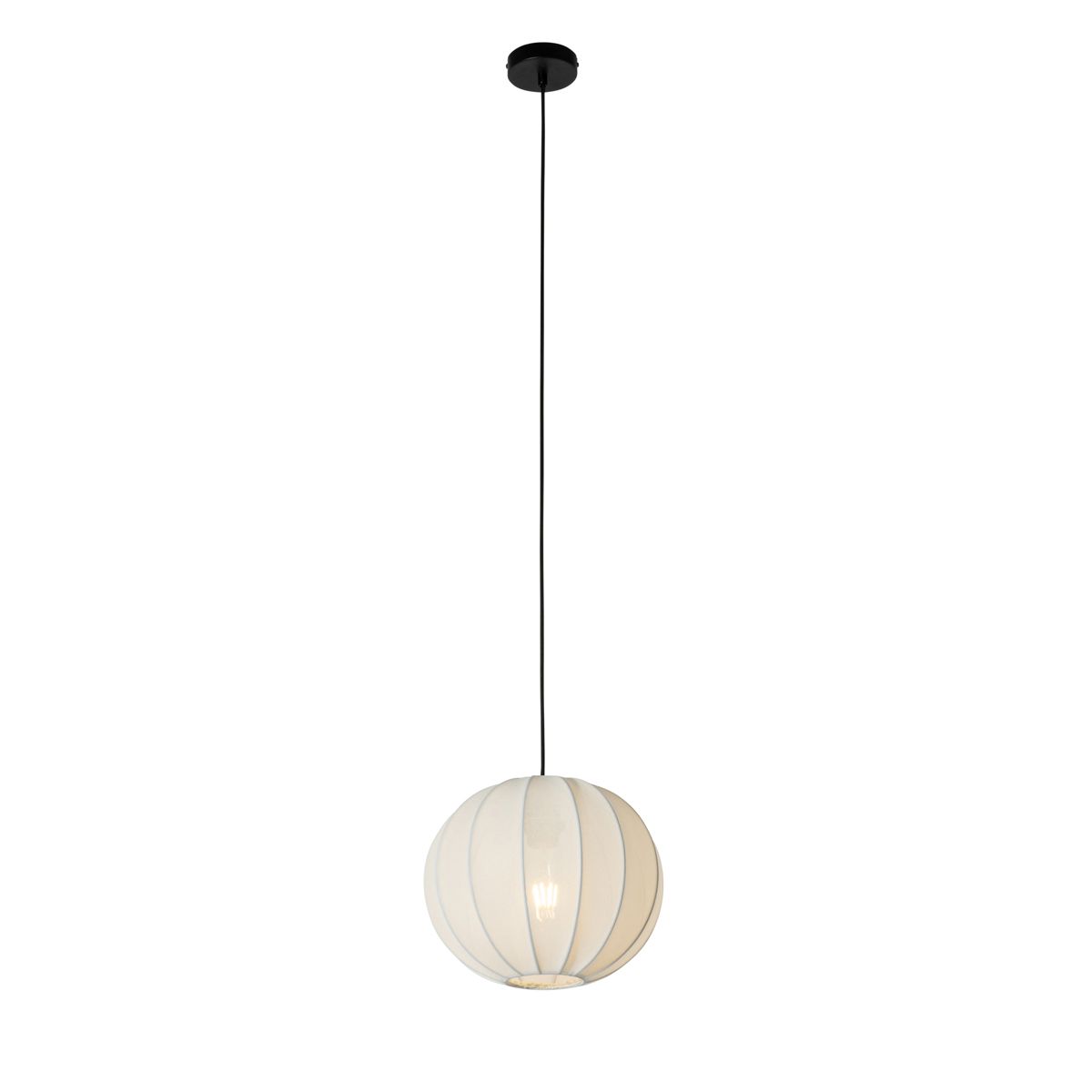 Japandi hanglamp wit zijden 30cm - Plu