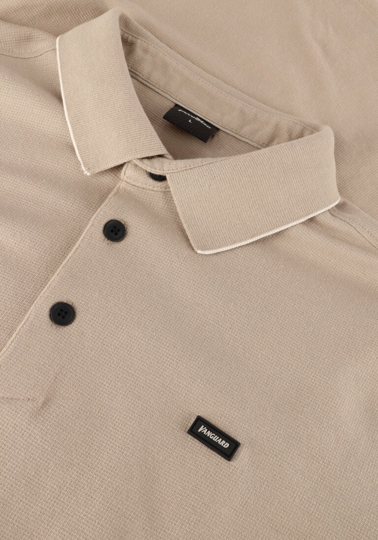 VANGUARD beige vanguard polo short sleeve polo pique waffle structure