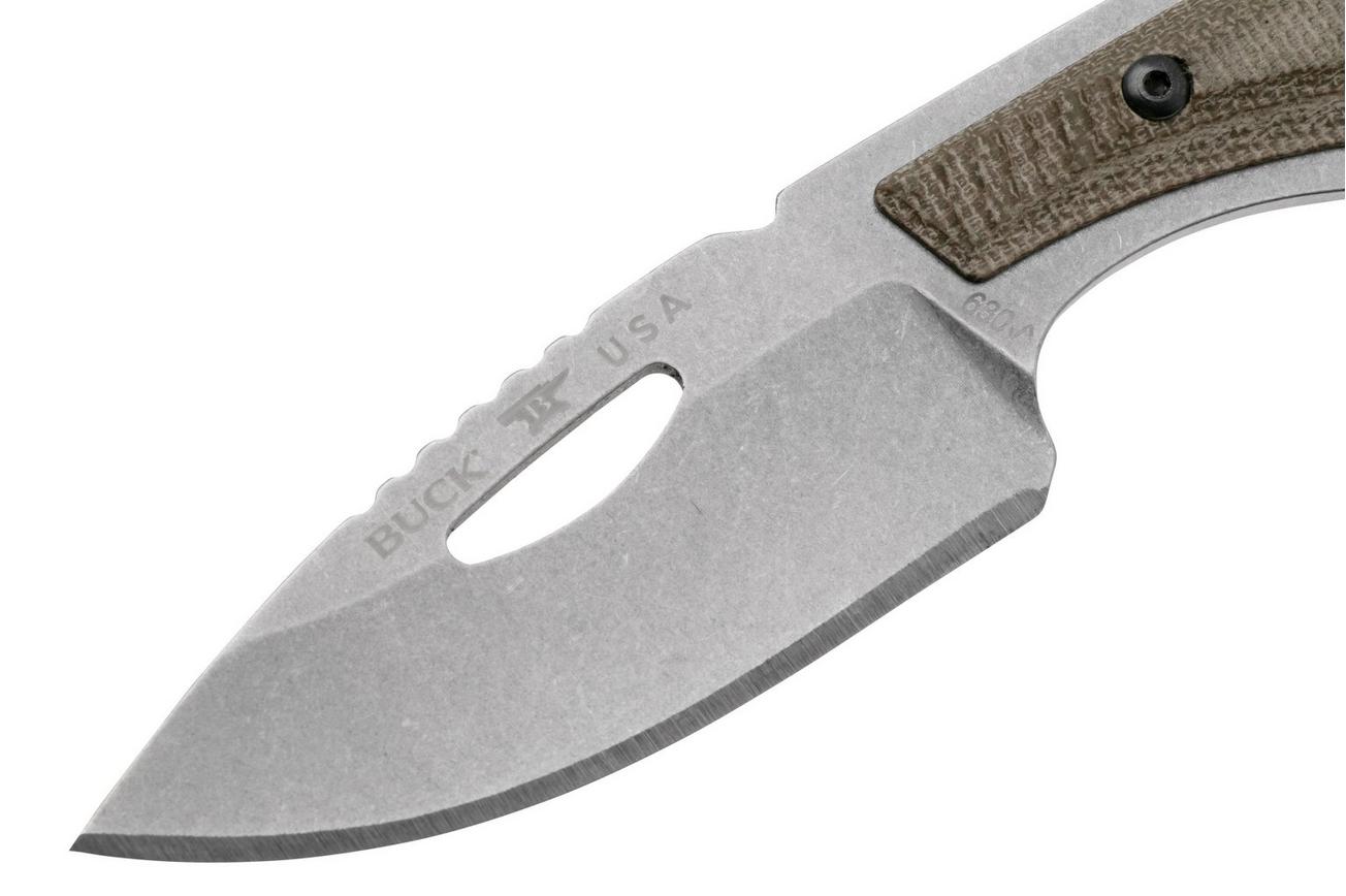 Buck PakLite Hide Pro 630GRS Stonewashed BOS S35VN, Green Micarta, jachtmes