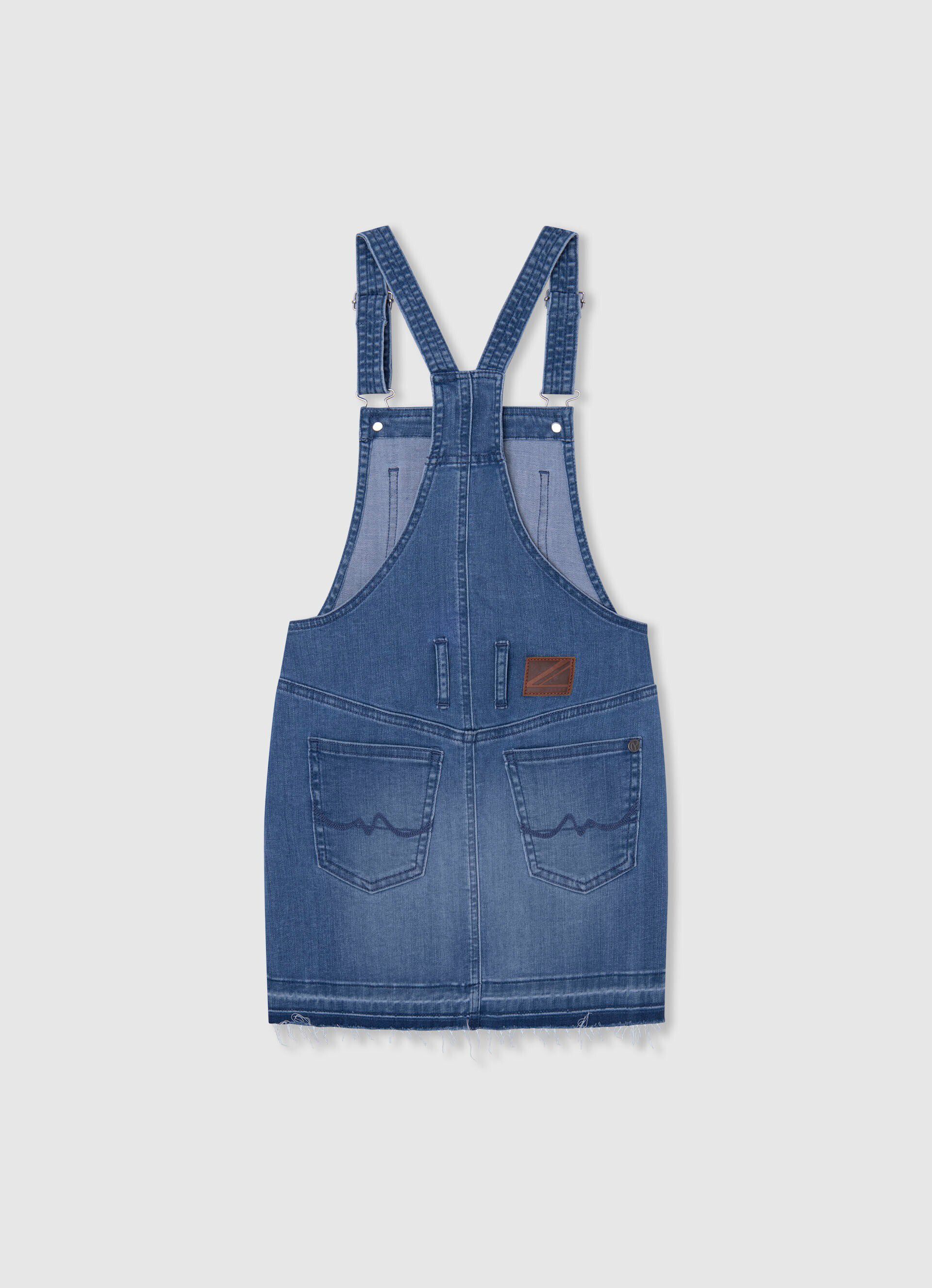 VESTIDO MACACÃO DE TECIDO JEANS - jeans