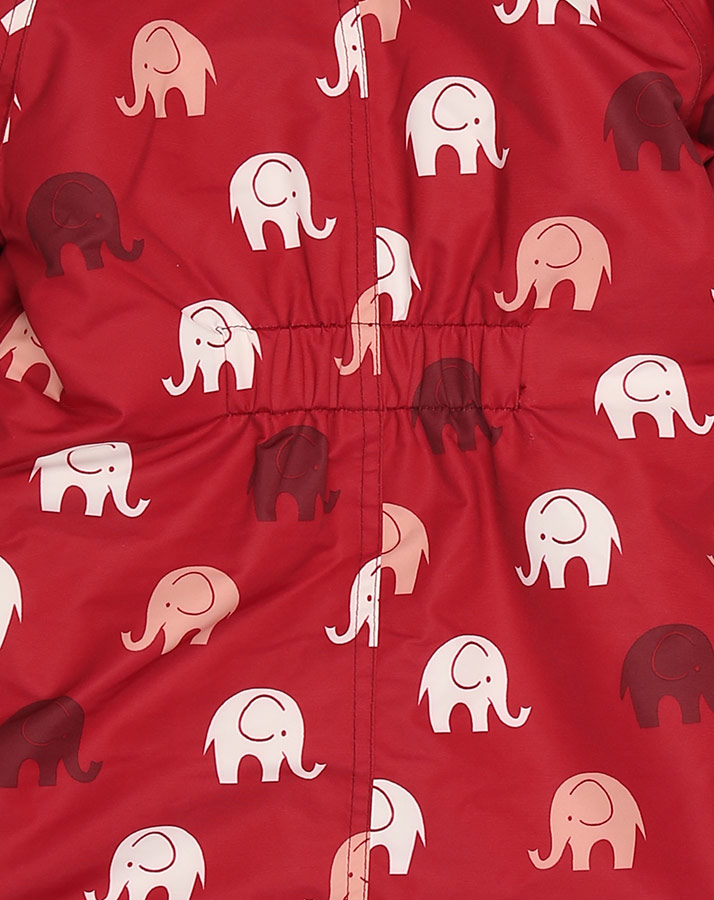 Schneeanzug ELEPHANTS ALL OVER in kirschrot