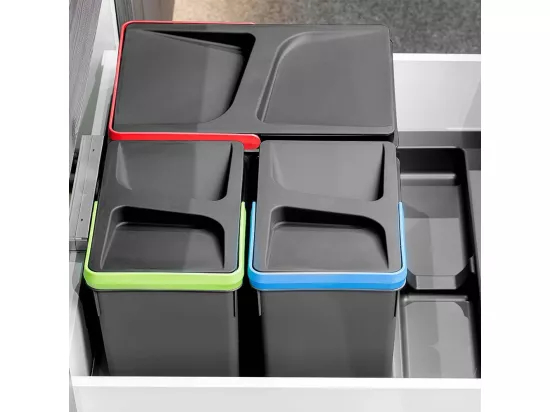 Bacs de tri pour tiroir de cuisine Recycle 2 bacs de 6 litres
