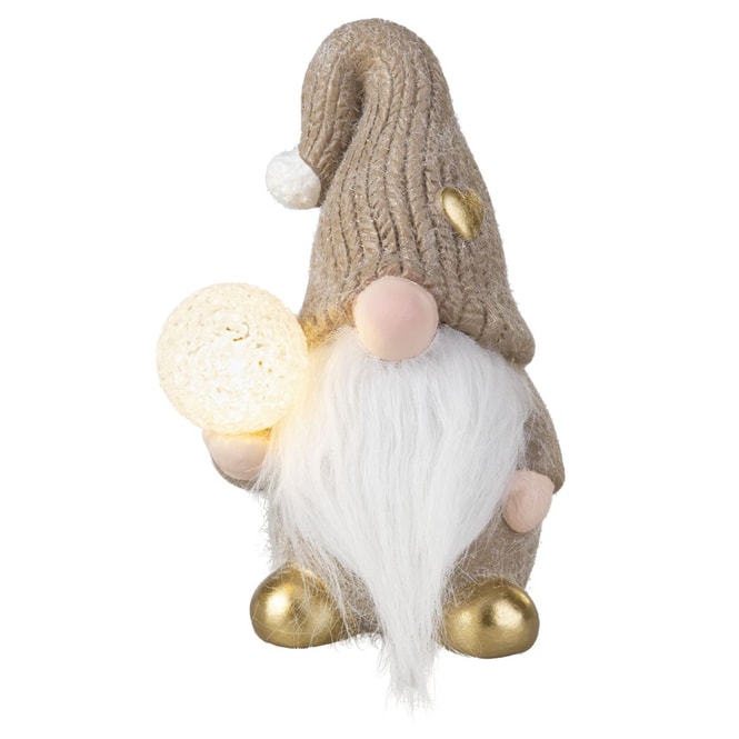 Wichtel mit LED - mit Kugel oder Tannenbaum - ca. 10,5 x 8,5 x 19,5 cm - 1 Stück