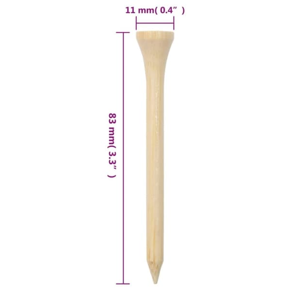vidaXL Golfpeger 1000 stk 83 mm bambus
