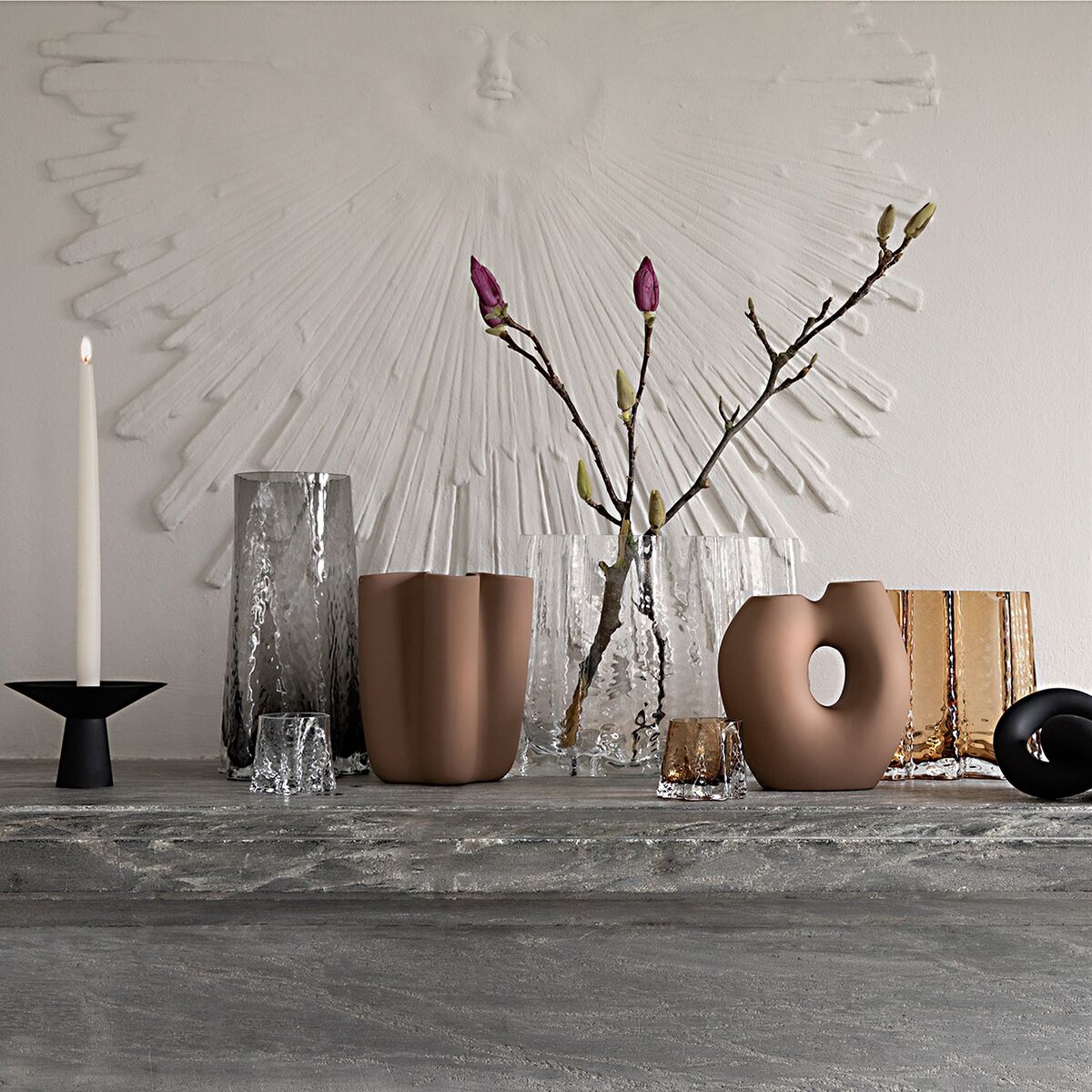 Tulipa vase, 20 cm, hazelnut