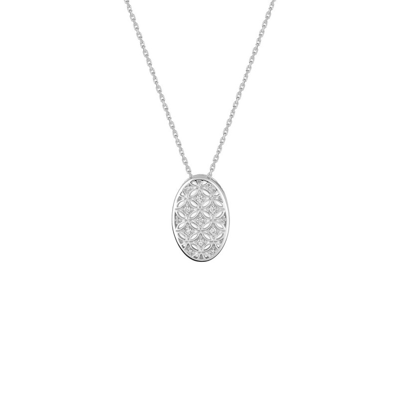 Collier Femme - Or 18 Carats - Diamant 0,08 Carats - Longueur : 42 cm