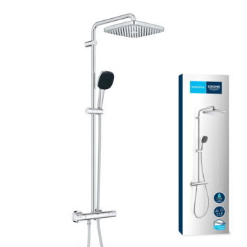 Grohe Douchesysteem Vitalio Comfort 250 met thermostaatkraan, Max. 8,0L/M Bij 3 Bar - Chroom - hartafstand kraan 15 cm