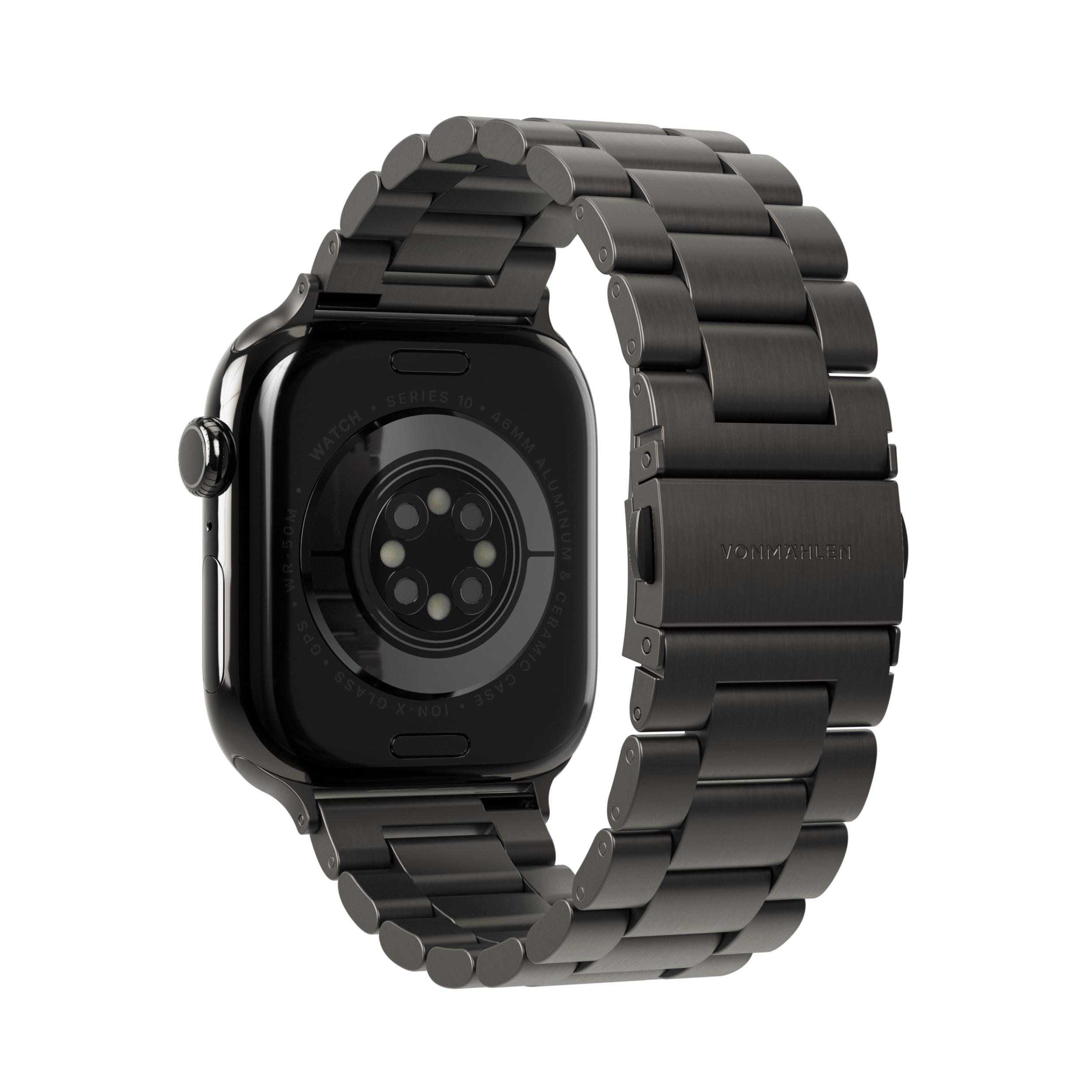 Link Bracelet 2 Apple Watch (42/41/40/38 mm) Edelstahl Gliederarmband mit Faltschliesse (AWS00207) - Granit