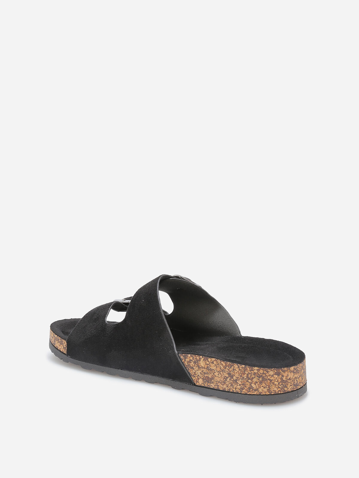 Mules en suédine à boucles oversize- Noir