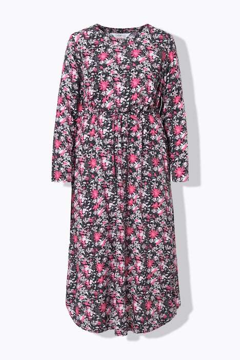 Maxikleid, A-Linie, Blumen-Camouflage Druck