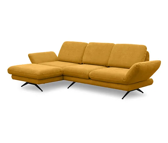 DOMO collection Ecksofa »Saletto« mit Drehsitz, links, Kurkuma