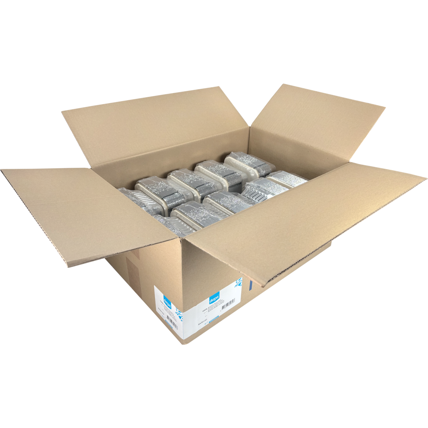 Depa Bak, 890ml, opstaande rand, incl. deksel, 218x156x37mm, zilver