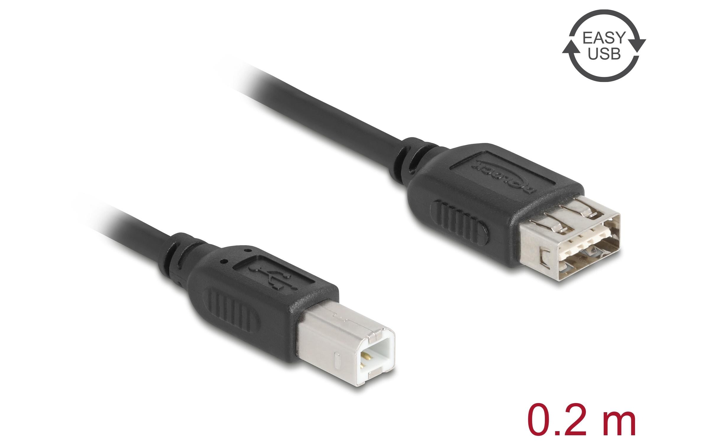 USB 2.0-Kabel USB A - USB B 0.2 mKabel für Datenübertragung und Stromversorgung über kurze Distanz