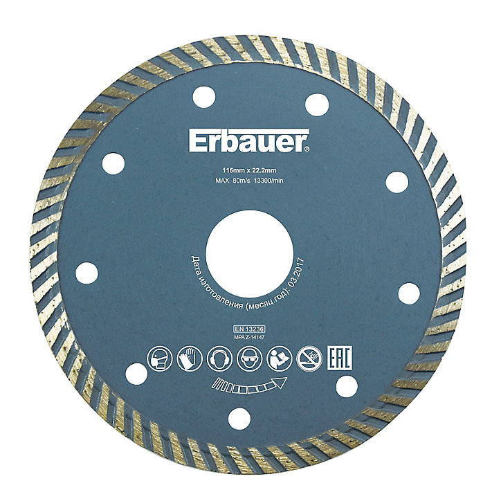 Disque diamant turbo multi Erbauer 115x22,2 mm