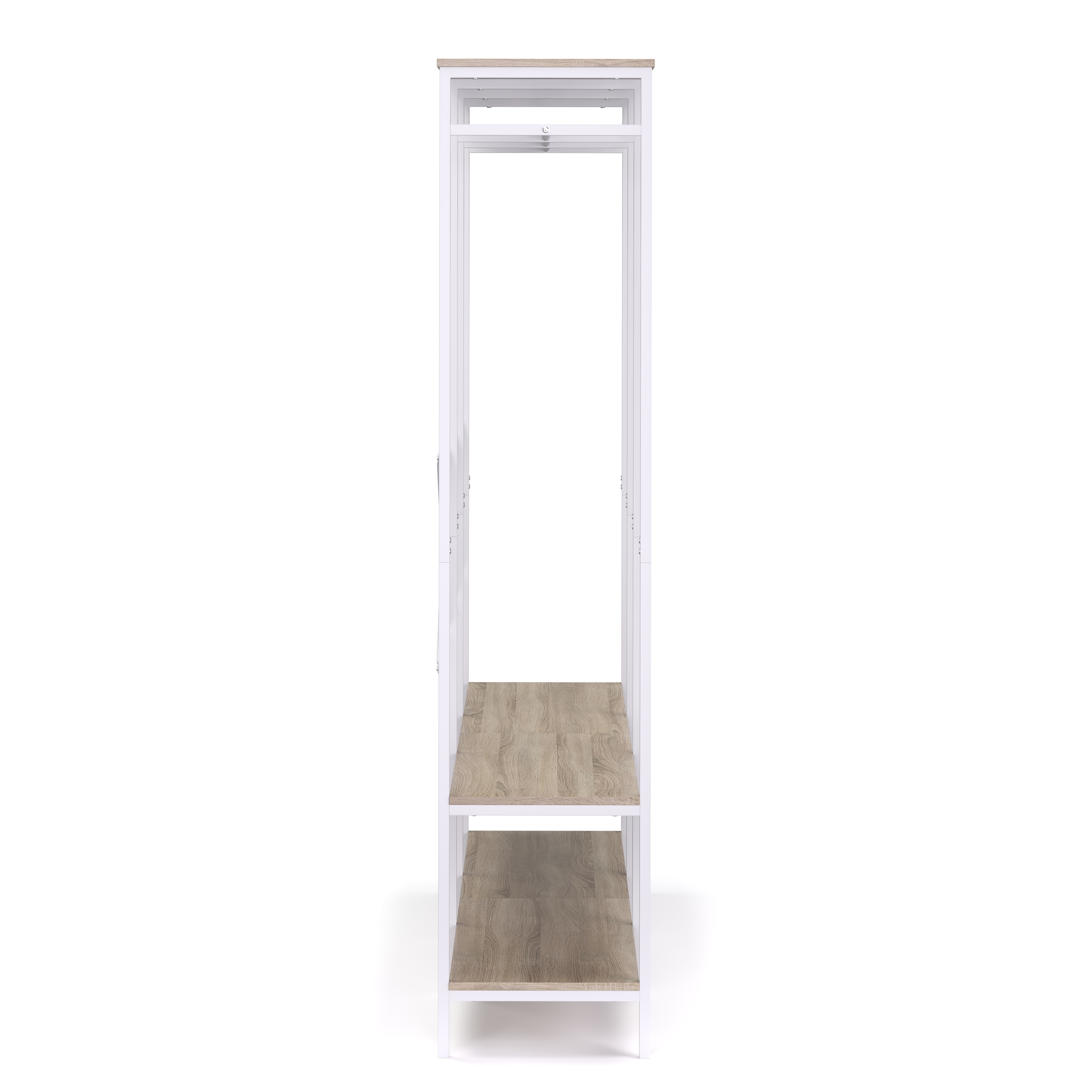 Garderobe Kleiderständer 141 x 180 cm weiss/braun