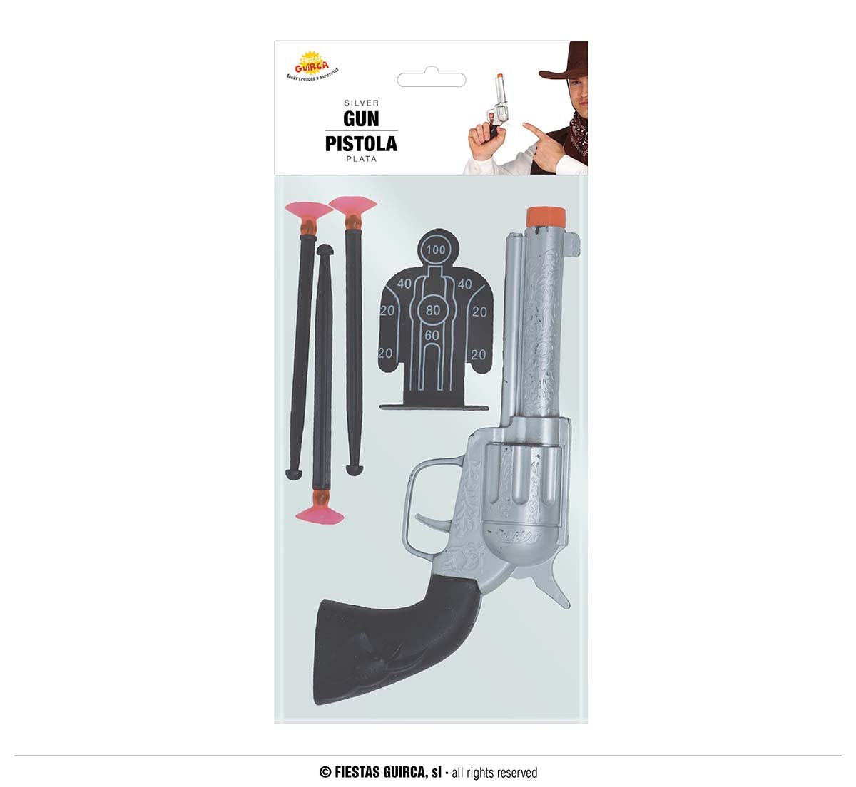 Cowboy Geweer Zilver 24cm