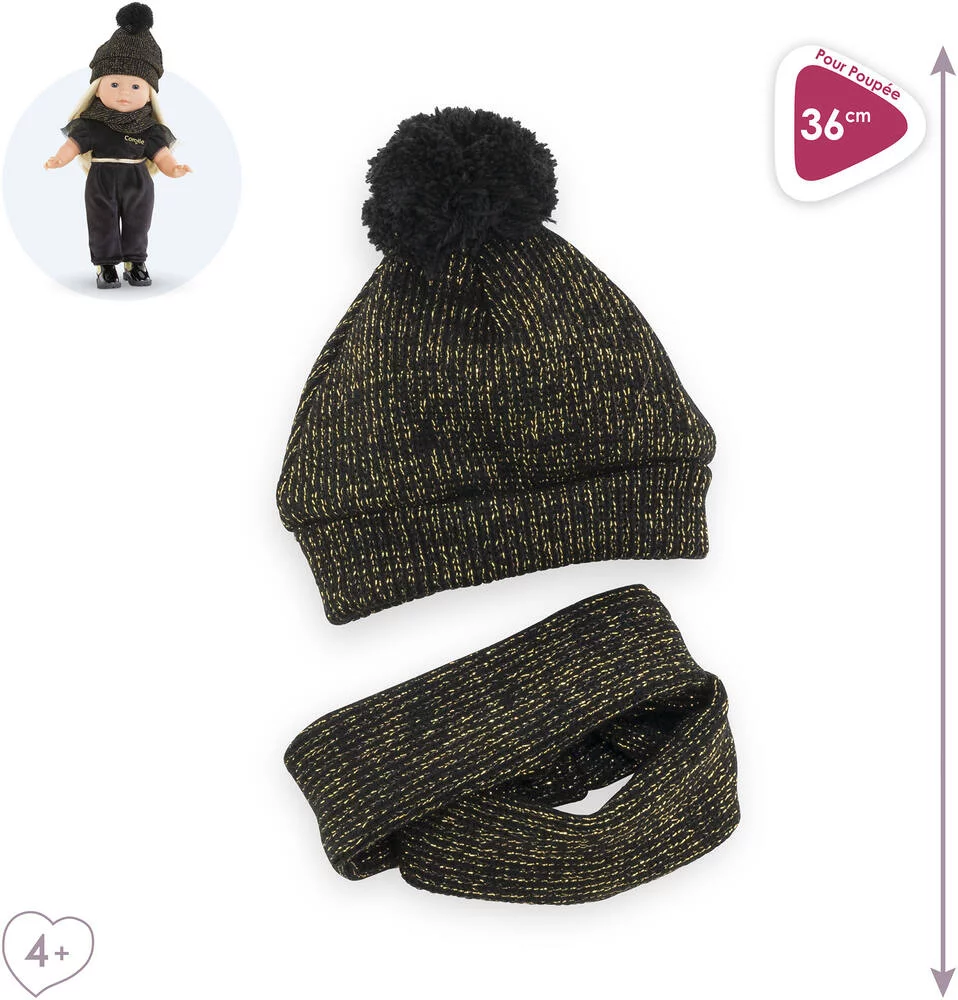 BONNET ET SNOOD COUTURE POUR POUPEE 36 CM - COROLLE MA COROLLE