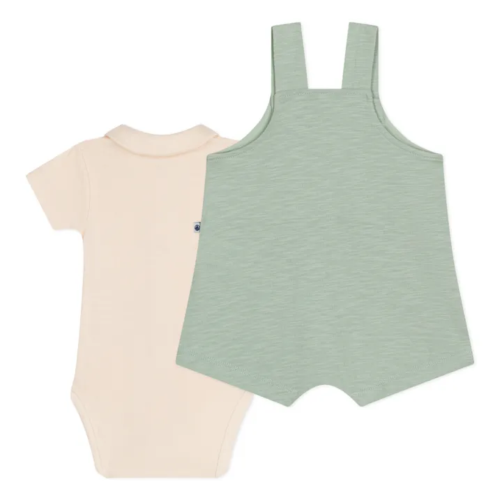 Petit Bateau Ensemble Salopette Manga Coton Flammé | Sauge