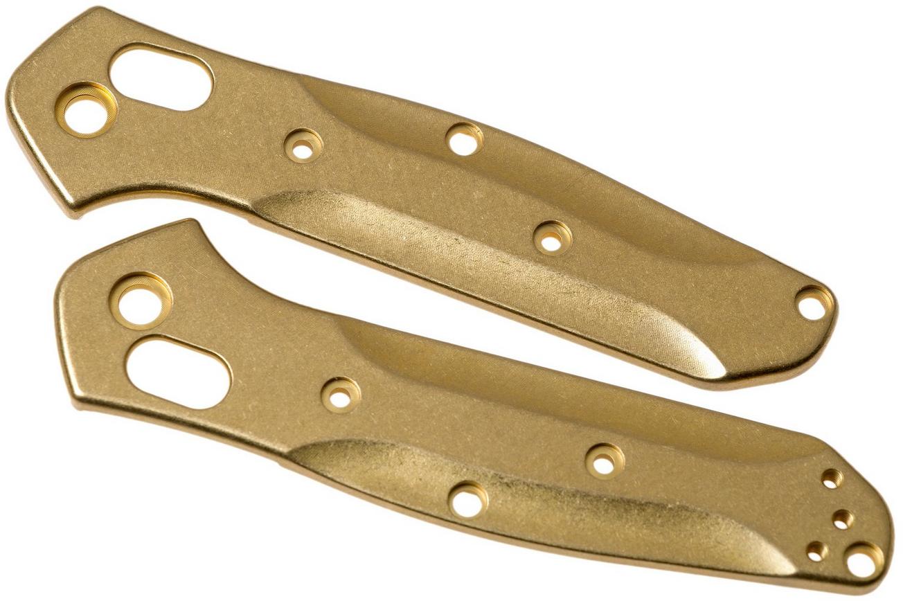 Flytanium Benchmade 945 Mini Osborne Scales, brass