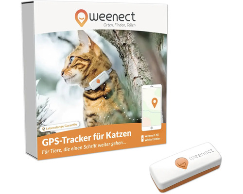 GPS tracker weenect voor katten, 28 g, 6 x 2,4 x 1,5 cm, wit