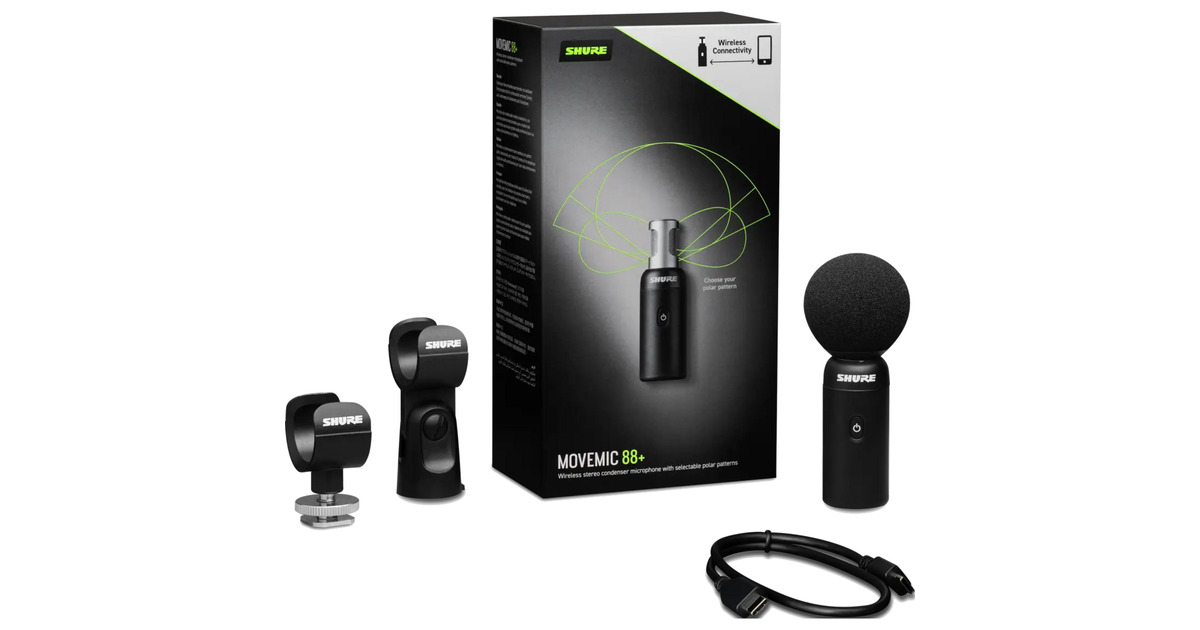 SHUREMoveMic 88+ Draadloze Video Microfoon  (Zwart)