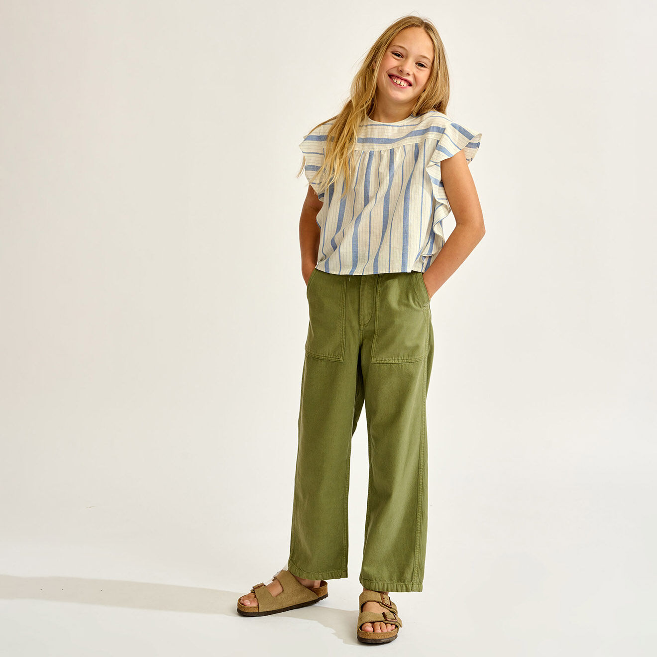 Bellerose Blouse Peppers rayée blanc/bleu