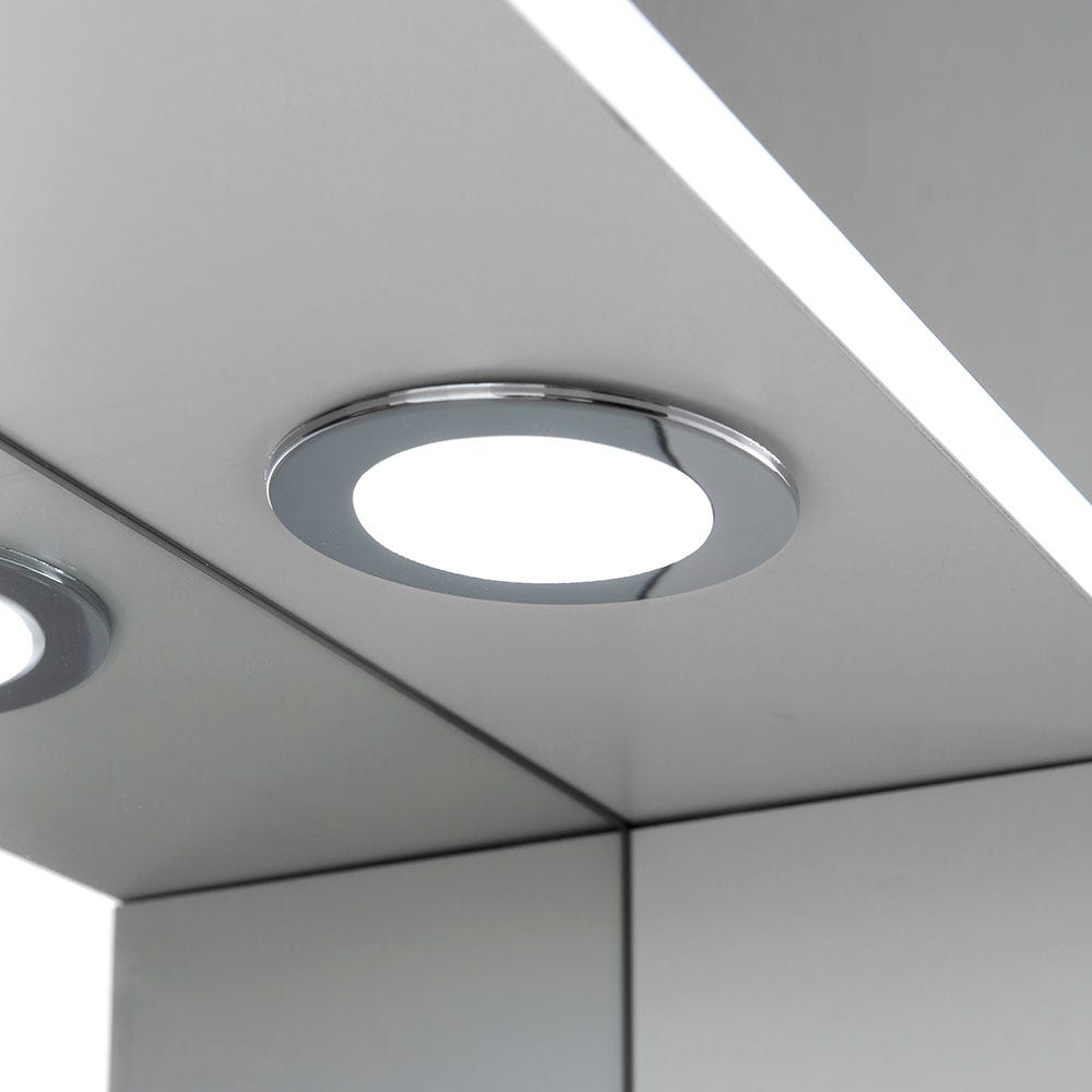 2-deurs badkamerspiegel 92x57cm met LED-lamp en planchet