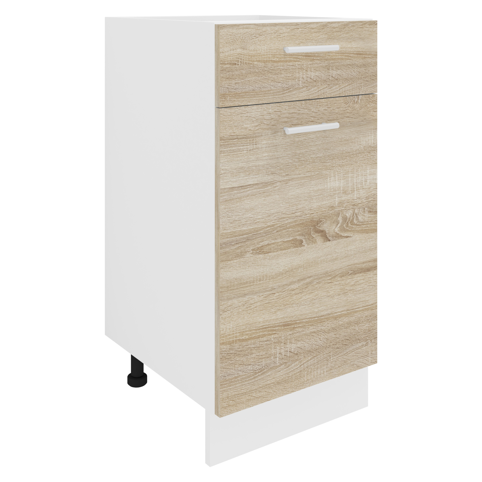 Unterschrank ESILO - weiß - Sonoma Eiche - 40 cm