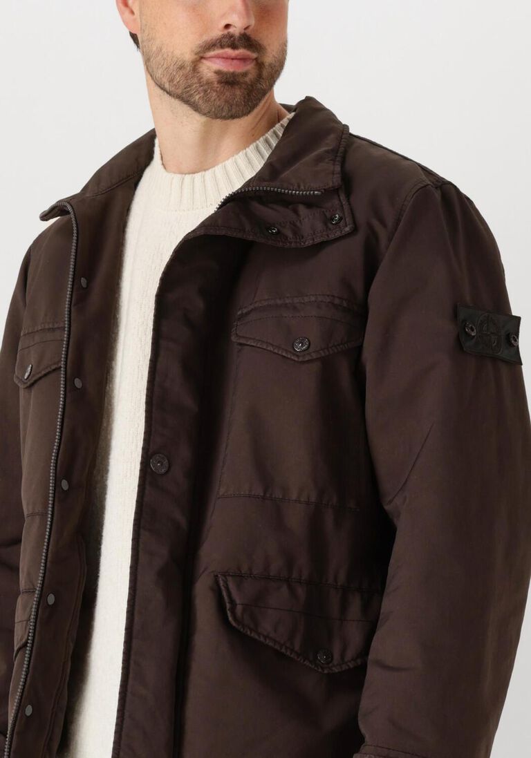 bruine stone island jack field jacket