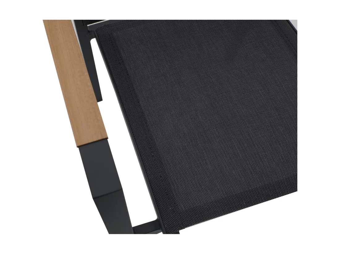 Table de jardin extensible aluminium 135/270cm + 10 fauteuils empilables textilène Gris Anthracite - LAZARE 10