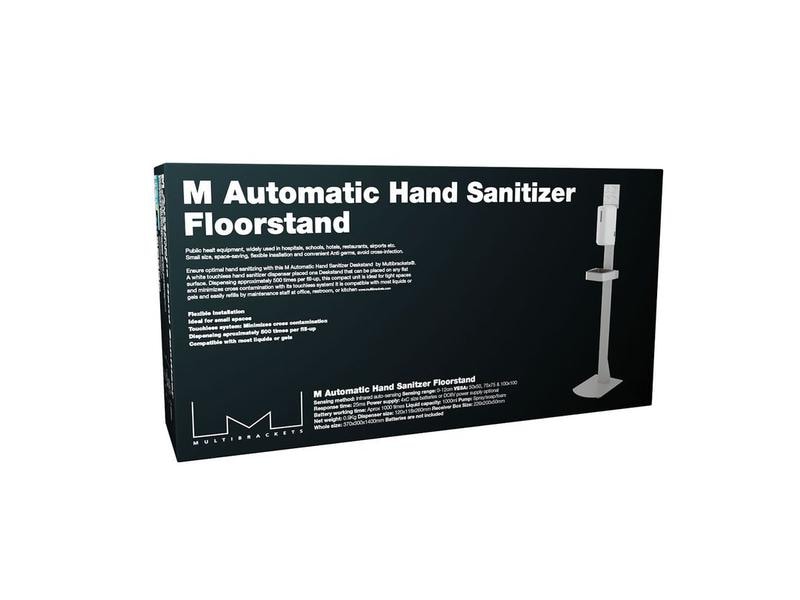Multibrackets Desinfektionsmittelständer Hygienebox Stand w MB Hygienebox Standmontage, weiss / 9646 Infrarot Auto-Sensor 0-12 cm, 1 Liter Tank, ABS