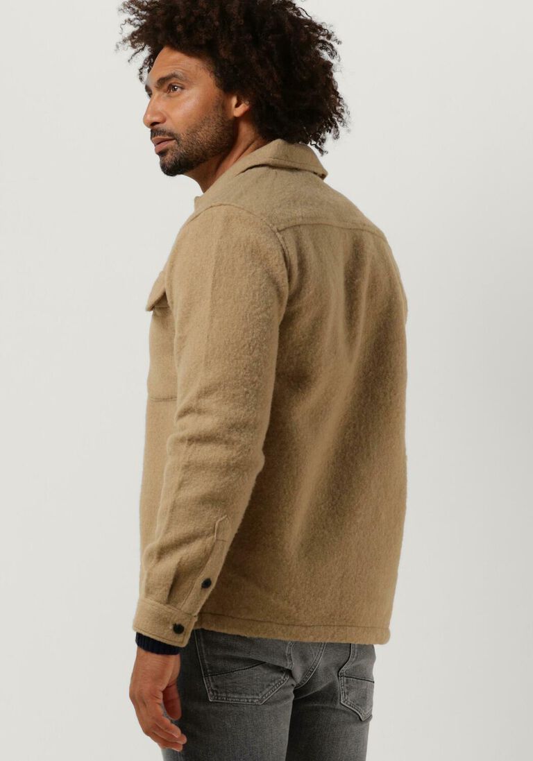 ANERKJENDT zand anerkjendt overshirt aklion boiled wool overshirt