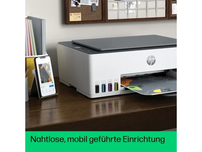 HP Smart Tank 5105 All-in-One - Multifunktionsprinter - farve - blækprinter - kan genopfyldes - Legal (216 x 356 mm) (original) - A4/Legal (medie) - op til 10 spm (kopiering) - op til 12 spm (udskriver) - 100 ark - USB 2.0, Wi-Fi(n), Bluetooth - lys